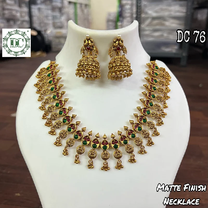 Large Pendant Necklaces-Diksha Collection Gold Plated Necklace Set