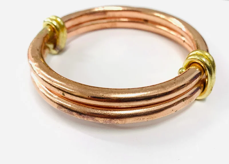 Dainty Gold Bangles-Double Classic copper bangle