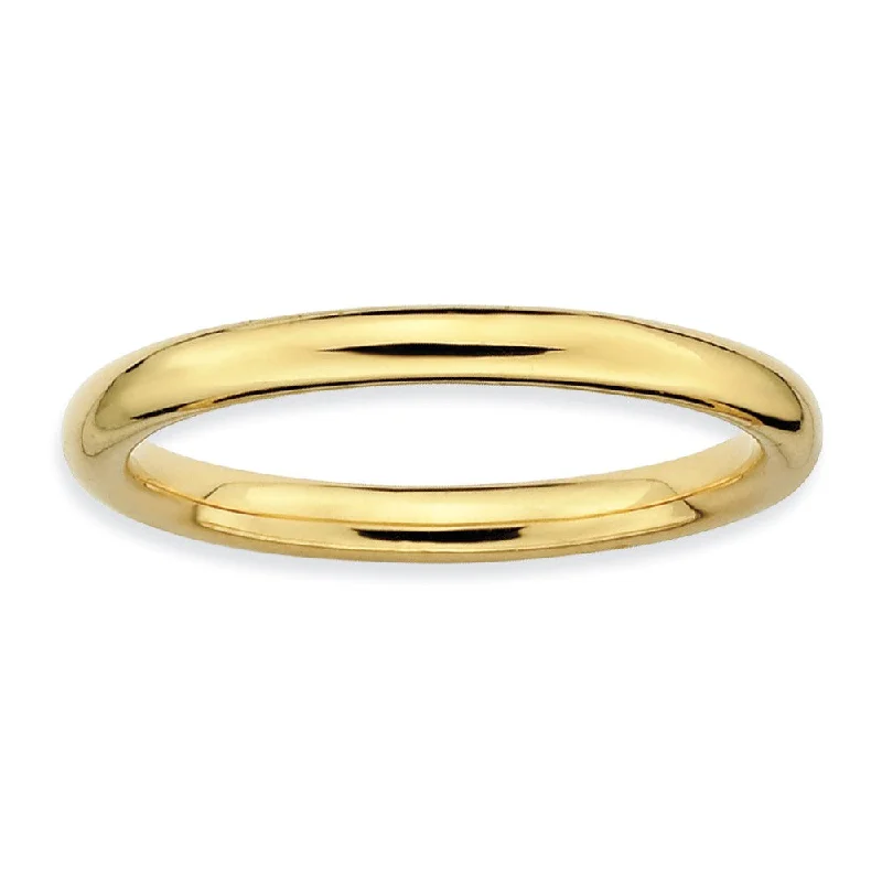 Custom Wedding Sets-2.25mm 14k Yellow Gold Plated Sterling Silver Stackable Polished Band