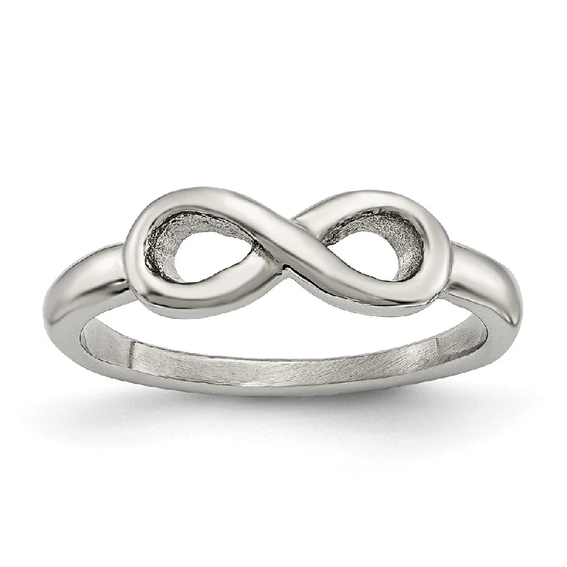 Personalized Engagement Ring Sets-5mm Stainless Steel Polished Infinity Symbol Ring