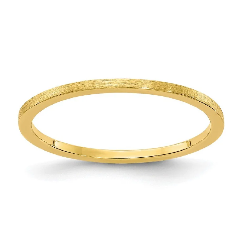 Stylish Adjustable Rings-1.2mm 14k Yellow Gold Flat Satin Stackable Band