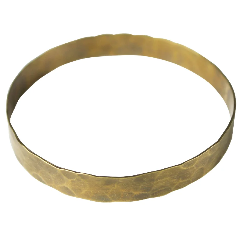 Beautiful Traditional Bangles-Eve Hammered Bangle, Brass - Lrg