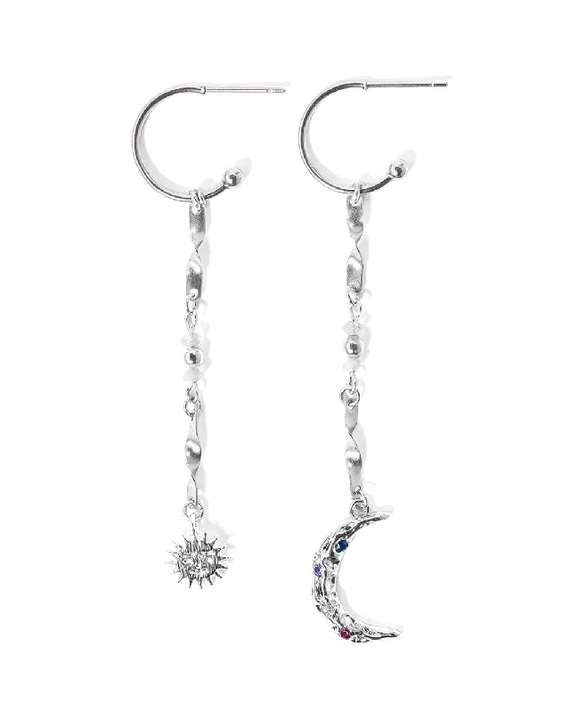 Bold Statement Earrings-Minuit Silver Earrings