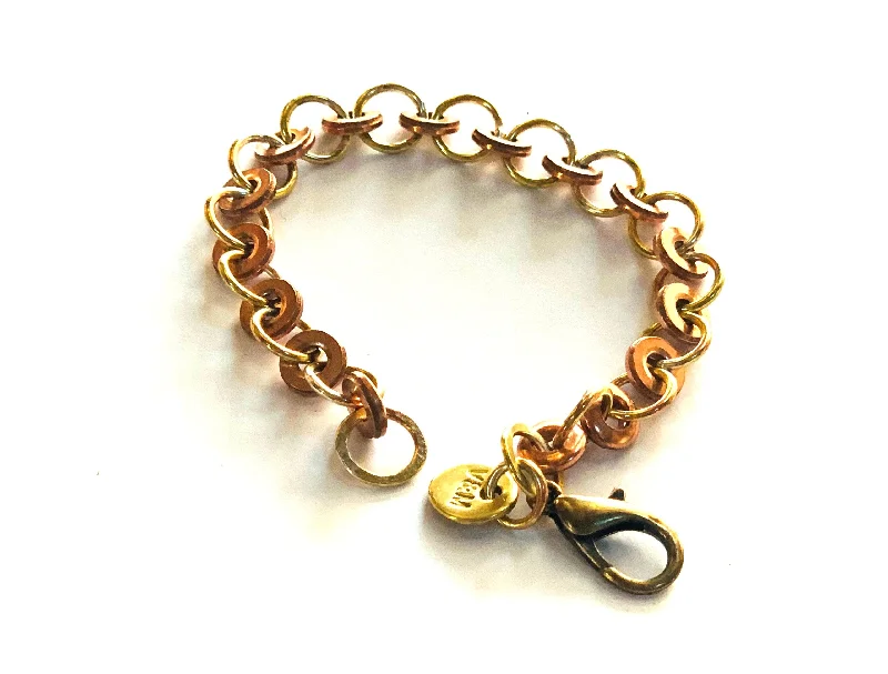 Bridal Jewelry Bangles-Conetica bracelet copper and brass