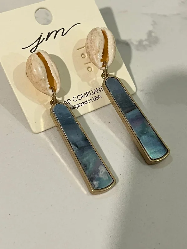 Fine Gold Earrings-Deep Ocean & Cowrie Earrings