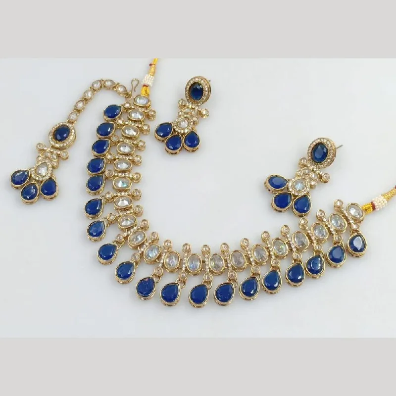 Stylish Pendant Necklaces-Manisha Jewellery Gold Plated Crystal Stone Necklace Set