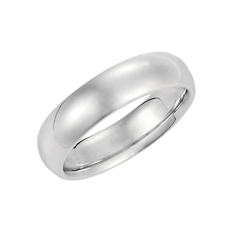 Simple Diamond Wedding Bands-6mm Continuum Sterling Silver Domed Comfort Fit Wedding Band