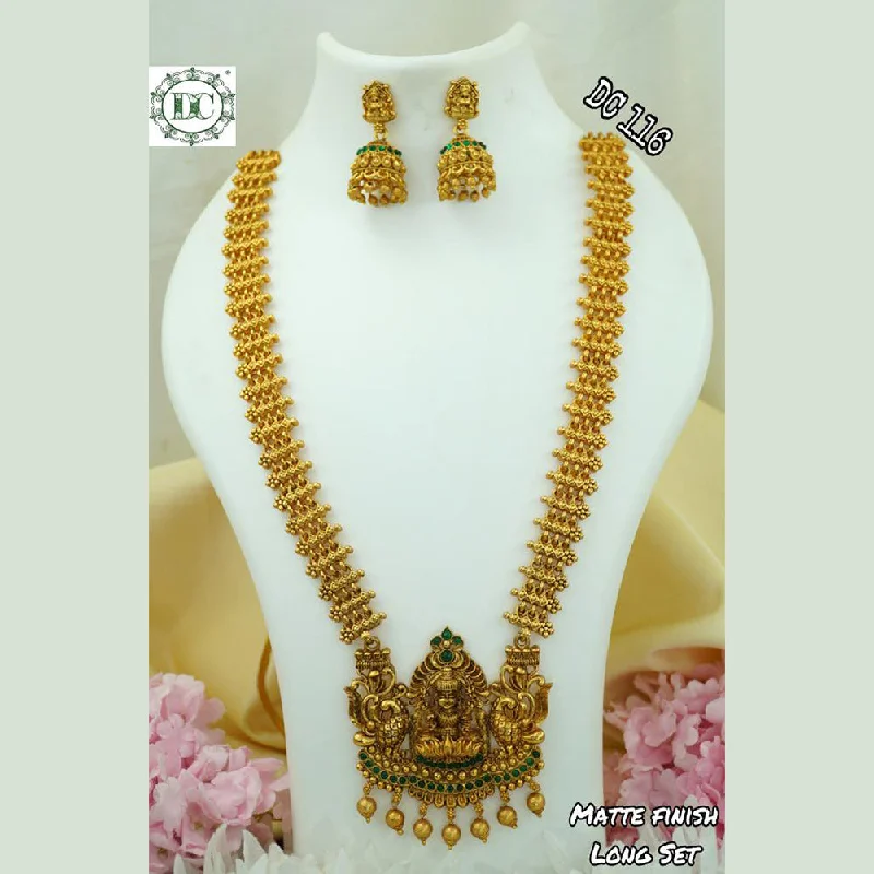 Stylish Gold Chokers-Diksha Collection Gold Plated Temple Necklace Set