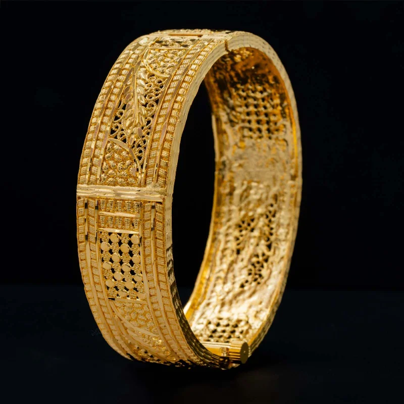 Custom Wedding Bangle Bracelets-GOLDEN BANGLES PGB2-093