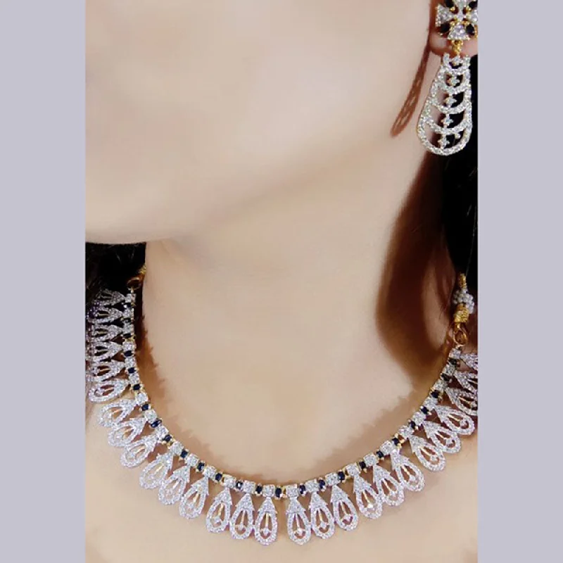 Beautiful Diamond Necklaces-Beeji Creations American Diamonds Necklace Set