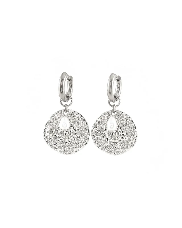 Crystal Hoop Earrings-Isla Silver Earrings