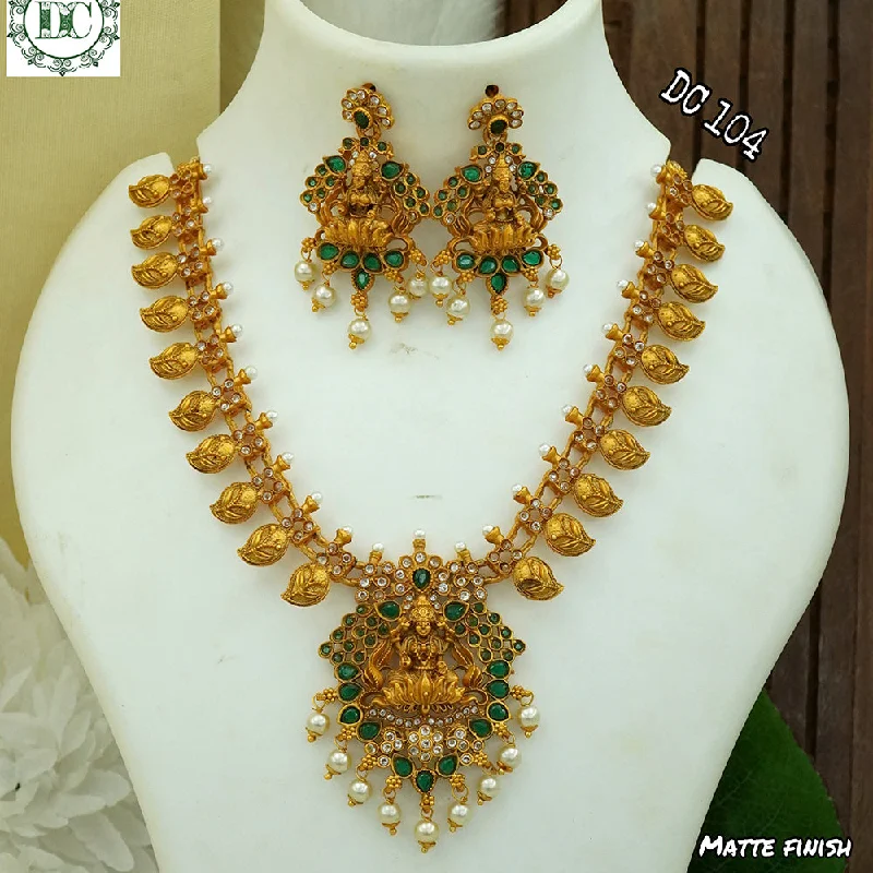 Designer Choker Necklaces-Diksha Collection Gold Plated Choker Necklace Set