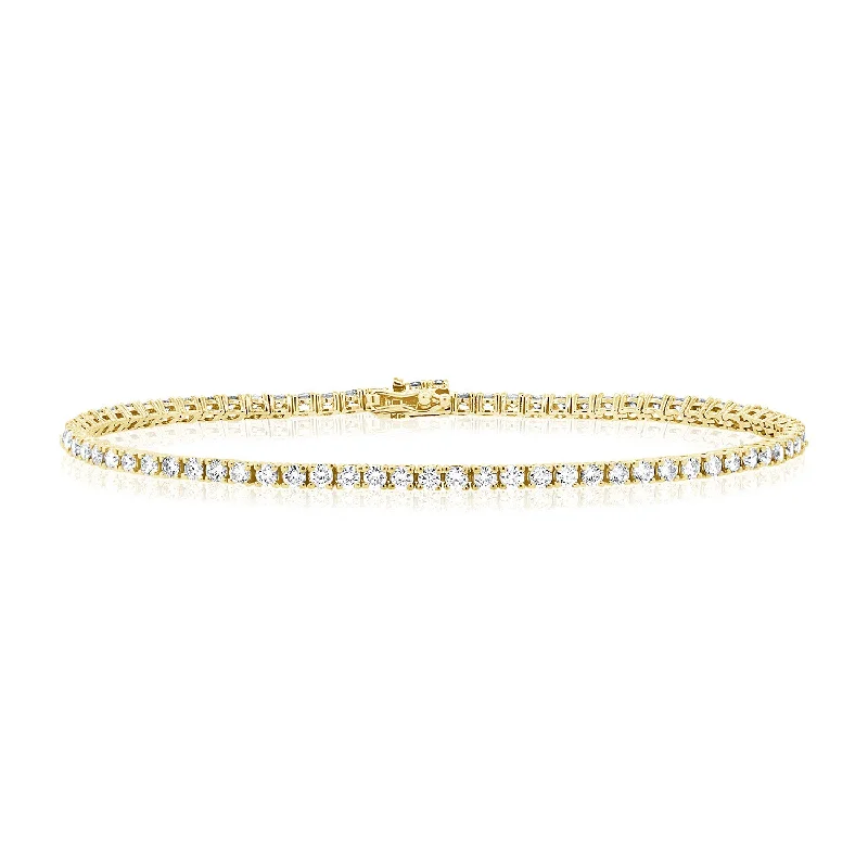 Unique Wedding Bracelets-Elegant 2.75 Carat Diamond Tennis Bracelet in 14K Gold