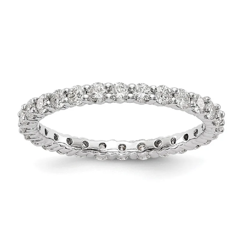 Sparkly Engagement Rings-2mm 14K White Gold 1.0 Ctw Lab-Created Diamond Eternity Band