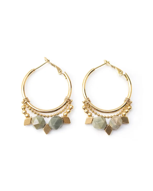 Large Gemstone Earrings-Zenith Gold Earrings