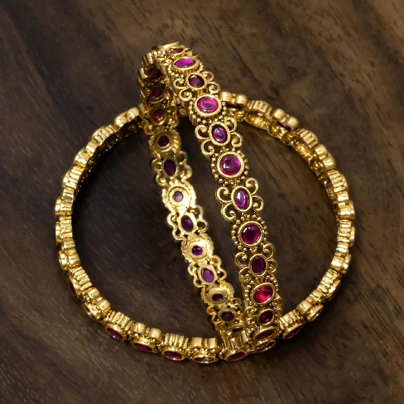 Vintage Gemstone Bangles-Sreshta Bangle PSGRBSR5R-063