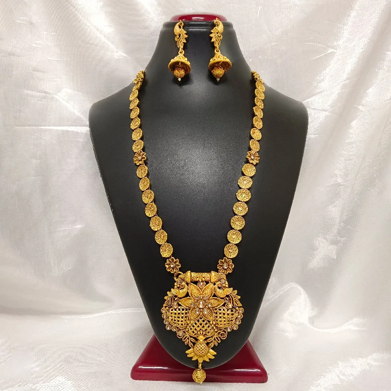 Trendy Choker Necklaces-Darshana Jewels Kundan Stone Gold Plated Necklace Set