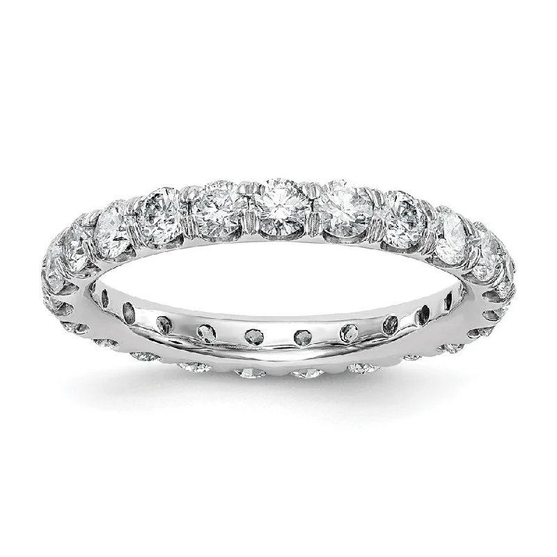 Adjustable Silver Rings-2.75mm Platinum U Shared Prong 1.75 to 2.0 Ctw Diamond Eternity Band